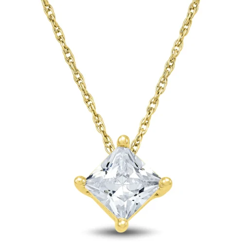 Lab Grown Diamond Solitaire Pendant In 14K Yellow Gold (1 Ct.)