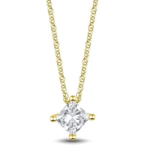 Lab Grown Diamond Solitaire Pendant In 14K Yellow Gold (1/2 Ct. Tw.)