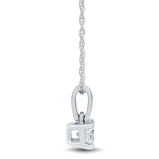 Lab Grown Diamond Solitaire Pendant In 10K White Gold (1/3 Ct.)