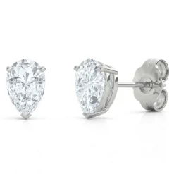 Lab Grown Diamond Stud Earrings Pear Shaped In 14K White Gold (1 Ct. Tw.)