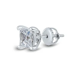 Lab Grown Diamond Stud Earring In 14K White Gold (1 Ct. Tw.)