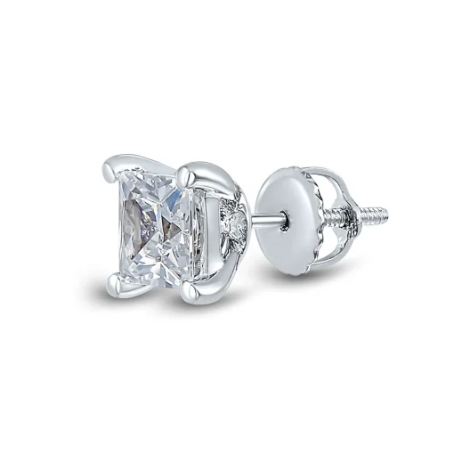 Lab Grown Diamond Stud Earring In 14K White Gold (1 Ct. Tw.)
