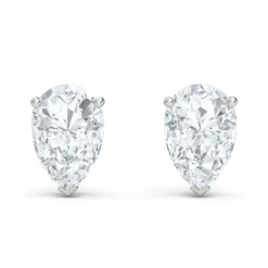 Lab Grown Diamond Stud Earrings Pear Shaped In 14K White Gold (1 Ct. Tw.)