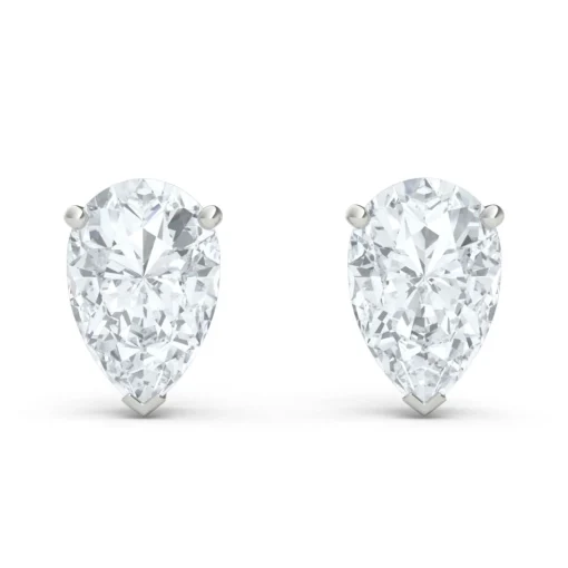 Lab Grown Diamond Stud Earrings Pear Shaped In 14K White Gold (1 Ct. Tw.)