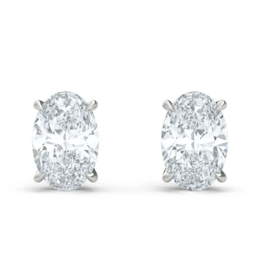 Lab Grown Diamond Stud Earrings Oval In 14K White Gold (1 Ct. Tw.)