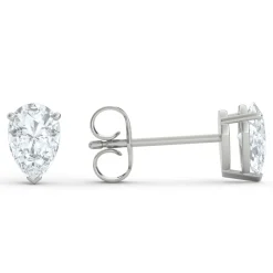 Lab Grown Diamond Stud Earrings Pear Shaped In 14K White Gold (1 Ct. Tw.)