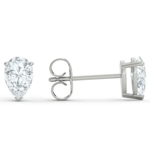 Lab Grown Diamond Stud Earrings Pear Shaped In 14K White Gold (1 Ct. Tw.)