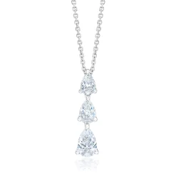 Lab Grown Diamond Three-Stone Pendant In 14K White Gold (1 Ct. Tw.)