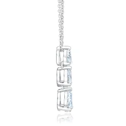 Lab Grown Diamond Three-Stone Pendant In 14K White Gold (1 Ct. Tw.)