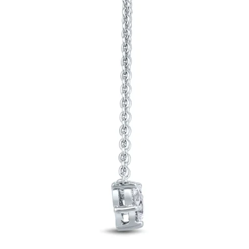 Lab Grown Diamond Three-Stone Necklace In 14K White Gold (1/2 Ct. Tw.)