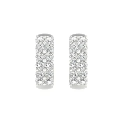 Lab Grown Diamond Two-Row Hoop Earrings In 14K White Gold (2 Ct. Tw.)