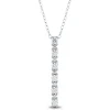 Lab Grown Diamond Vertical Bar Pendant In 14K White Gold (1/2 Ct. Tw.)