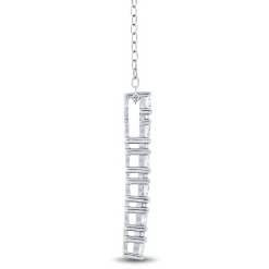 Lab Grown Diamond Vertical Bar Pendant In 14K White Gold (1/2 Ct. Tw.)