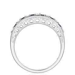 Lab-Created Alexandrite And White Sapphire Stacking Ring In Sterling Silver