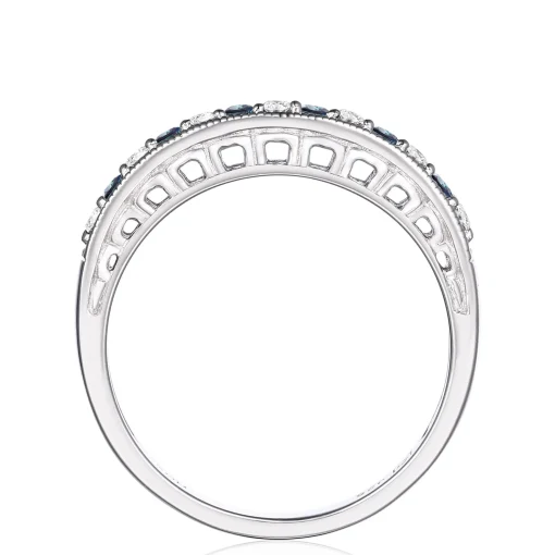 Lab-Created Alexandrite And White Sapphire Stacking Ring In Sterling Silver
