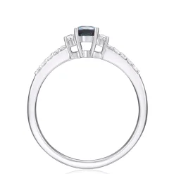 Lab-Created Alexandrite And Lab-Created White Sapphire Ring In 10K White Gold