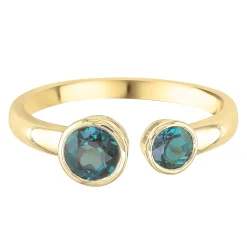 Lab-Created Alexandrite Open Ring In 10K Yellow Gold