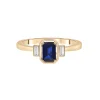 Lab-Created Blue And White Sapphire Ring In Vermeil