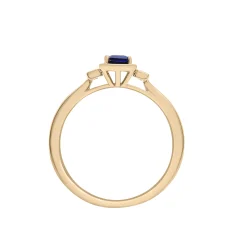Lab-Created Blue And White Sapphire Ring In Vermeil