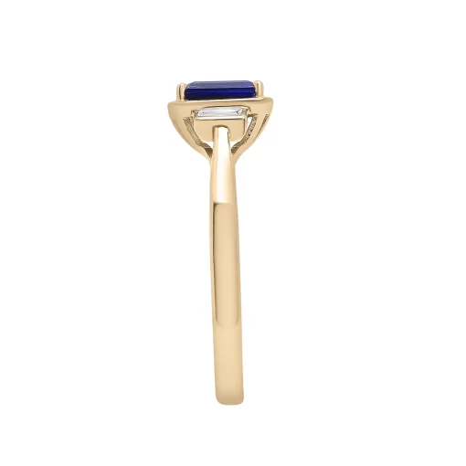 Lab-Created Blue And White Sapphire Ring In Vermeil