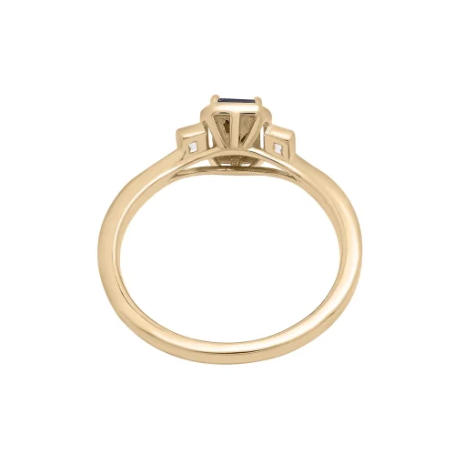 Lab-Created Blue And White Sapphire Ring In Vermeil