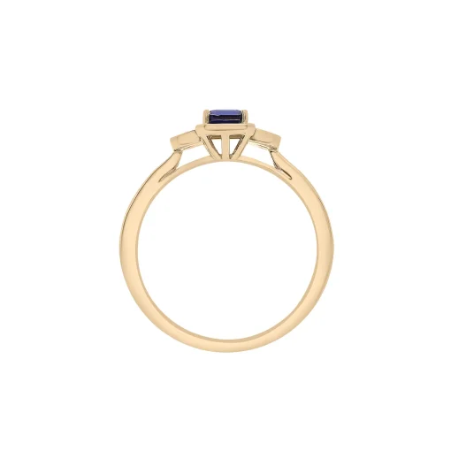Lab-Created Blue Sapphire And Lab-Created White Sapphire Vintage Ring In Vermeil