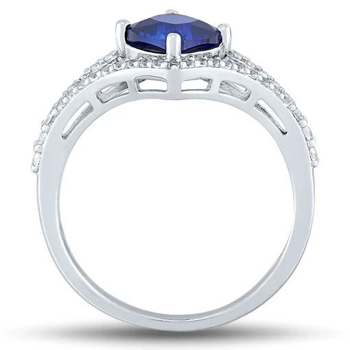 Lab-Created Blue Sapphire And Lab-Created White Sapphire Boxed Set In Sterling Silver
