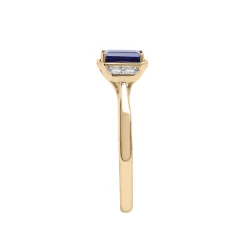 Lab-Created Blue Sapphire And Lab-Created White Sapphire Vintage Ring In Vermeil