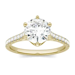 Lab-Created Moissanite Engagement Ring In 14K Yellow Gold (1-3/4 Ct. Tw.)