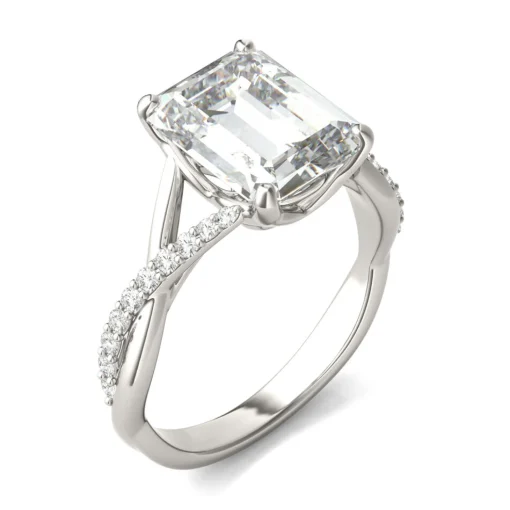 Lab-Created Moissanite Engagement Ring In 14K White Gold (3-3/4 Ct. Tw.)