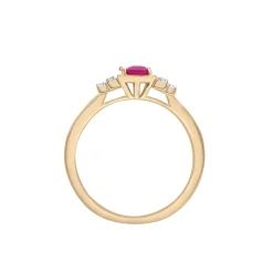 Lab-Created Ruby And Lab-Created White Sapphire Vintage Ring In Vermeil