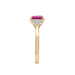 Lab-Created Ruby And Lab-Created White Sapphire Vintage Ring In Vermeil