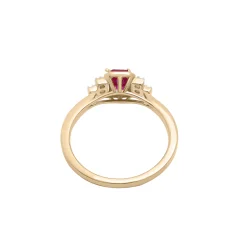 Lab-Created Ruby And Lab-Created White Sapphire Vintage Ring In Vermeil