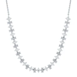 Lab-Created White Sapphire Cable Chain In Sterling Silver