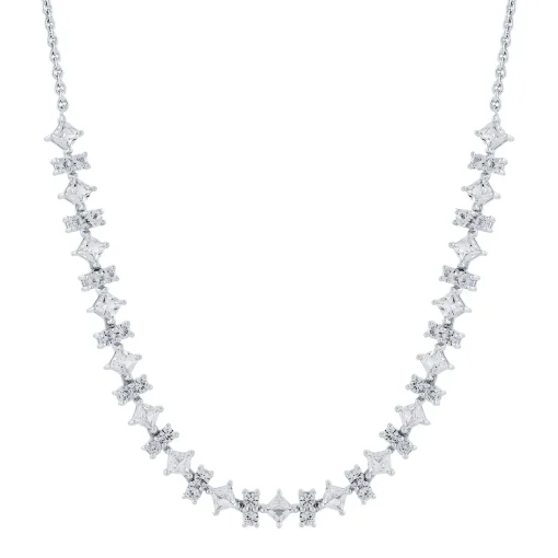 Lab-Created White Sapphire Cable Chain In Sterling Silver