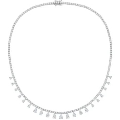 Lab-Created White Sapphire Necklace In Sterling Silver