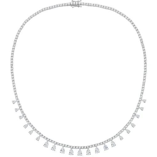 Lab-Created White Sapphire Necklace In Sterling Silver