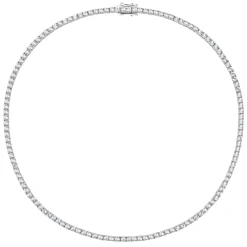 Lab-Created White Sapphire Tennis Necklace In Sterling Silver