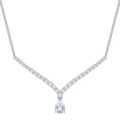 Lab-Created White Sapphire Necklace In Sterling Silver