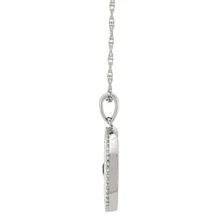 Lab-Created White Sapphire Evil Eye Pendant In Sterling Silver And 10K Yellow Gold