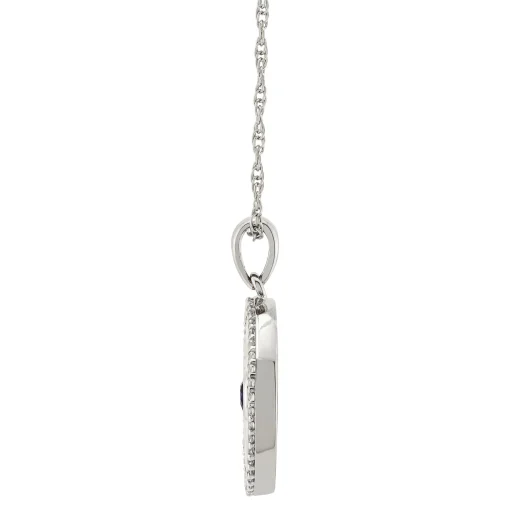 Lab-Created White Sapphire Evil Eye Pendant In Sterling Silver And 10K Yellow Gold