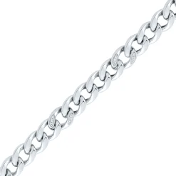 Lab-Created White Sapphire Chain Link Necklace In Sterling Silver