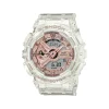 Ladies Skeleton Watch With Translucent Resin & Rose-Tone Dial