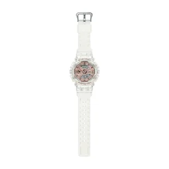 Ladies Skeleton Watch With Translucent Resin & Rose-Tone Dial