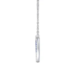 Lapis And Diamond Heart Necklace In Sterling Silver (1/4 Ct. Tw.)