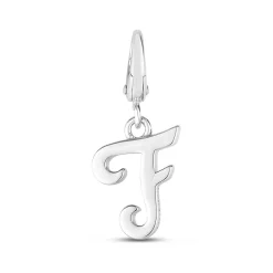 Letter F Charm In Sterling Silver