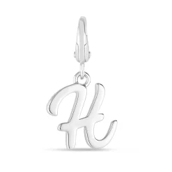 Letter H Charm In Sterling Silver