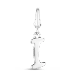 Letter I Charm In Sterling Silver