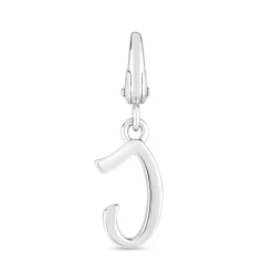 Letter J Charm In Sterling Silver