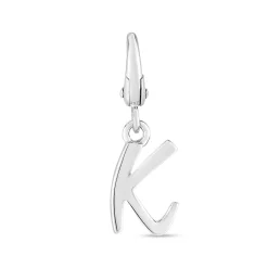 Letter K Charm In Sterling Silver